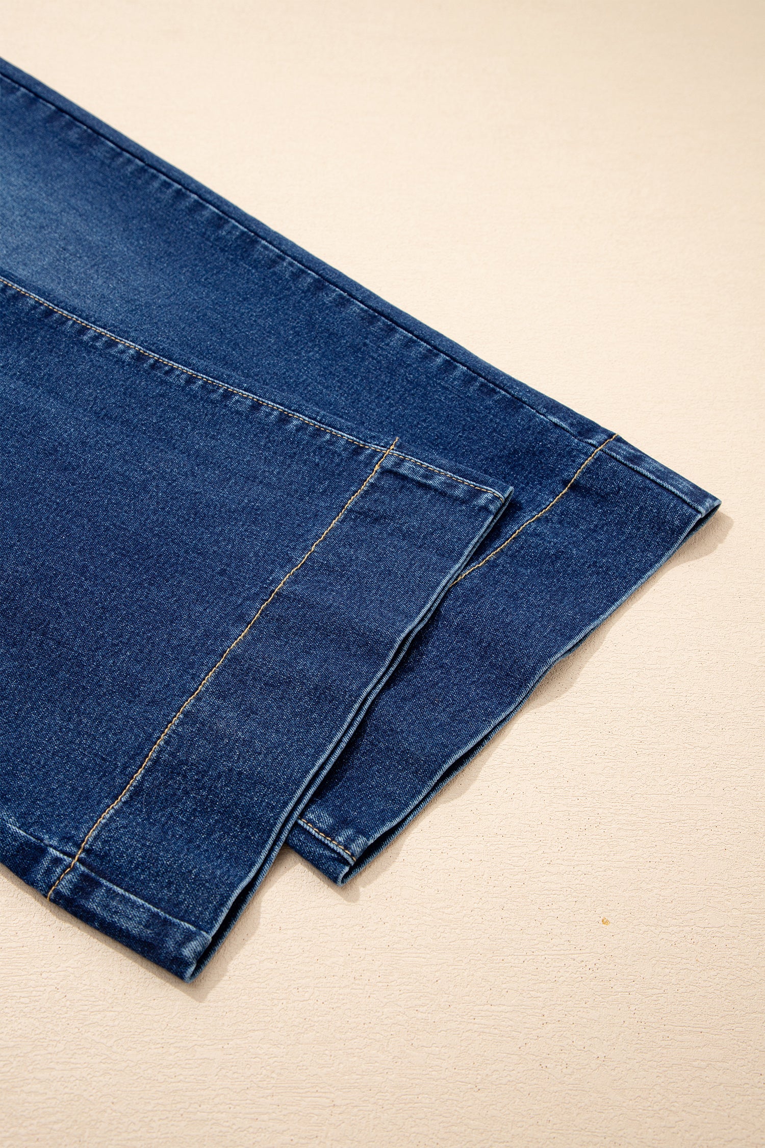 Blue Acid Wash Contrast Lace-Up Jeans | Denim