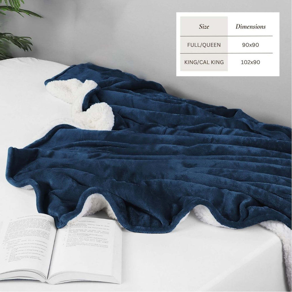 White Velvet Plush Sherpa Reversible Bed Blanket Ultra Soft - Image 28