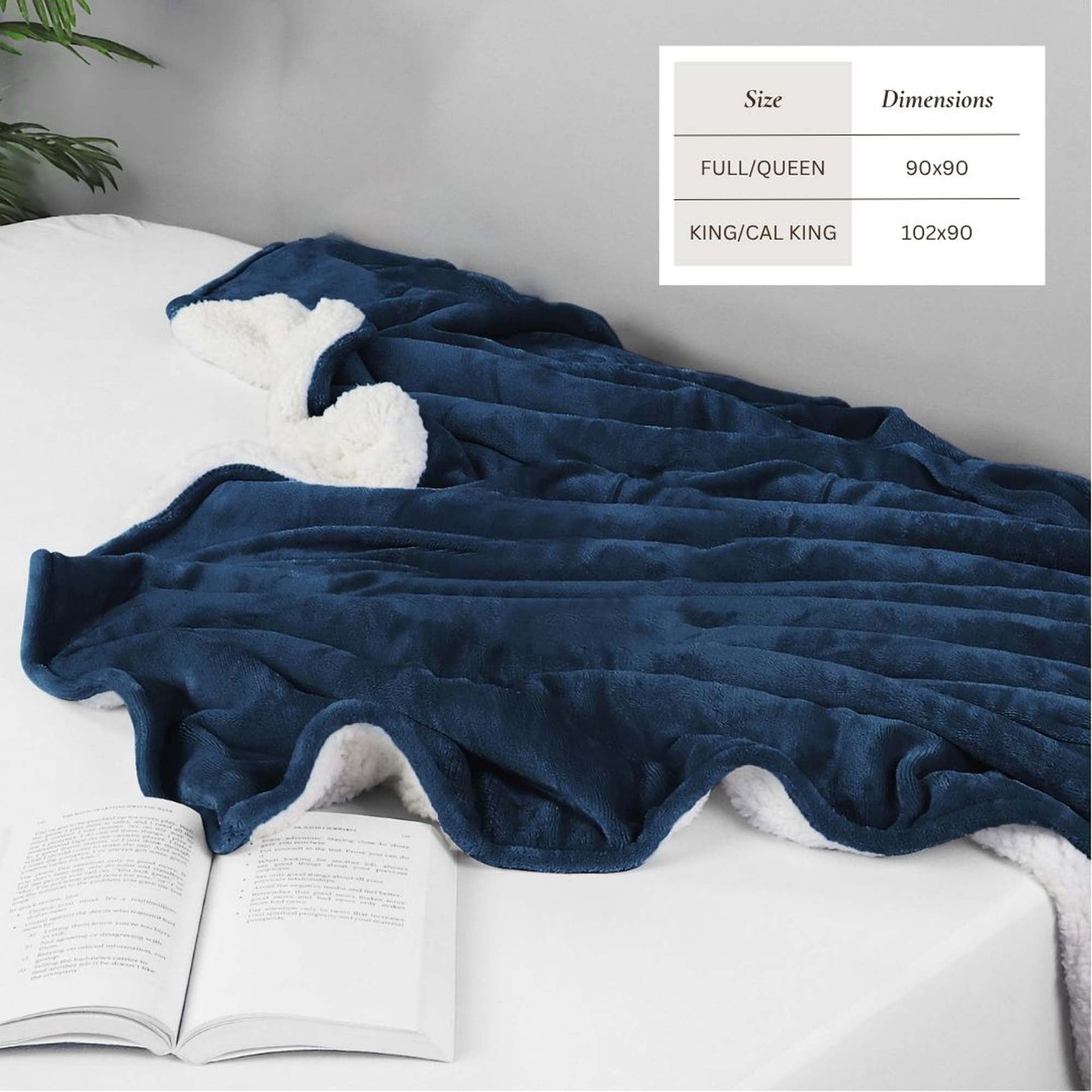 White Velvet Plush Sherpa Reversible Bed Blanket Ultra Soft - Image 28