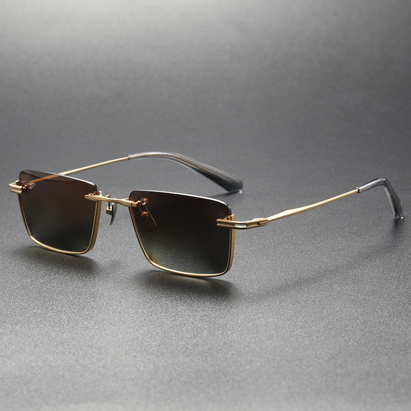 Pure Titanium Polarized Sunglasses Retro British Style Unisex