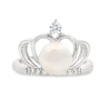 925 Sterling Silver Ring with Pearl Size 9