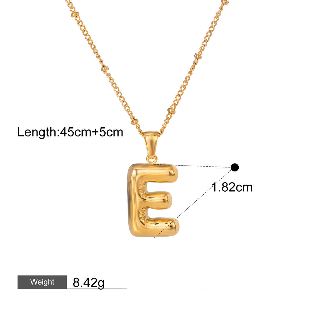 18K gold letters with birthstone design exquisite dazzling necklace