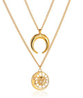 Moon Copper Coin Retro Copper Coin Necklace