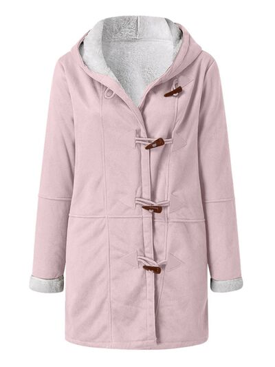 Women's Long Sleeve Hooded Toggle Jacket with Pockets