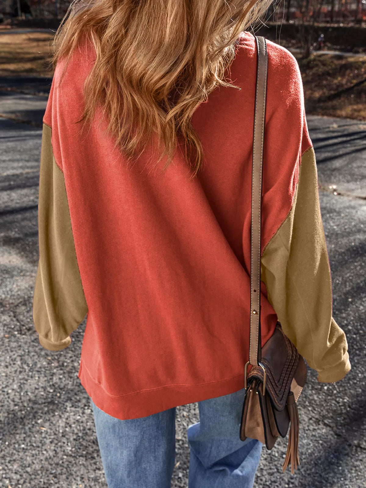 Halloween Glitter Ghost Patched Pattern Color Block Sweatshirt