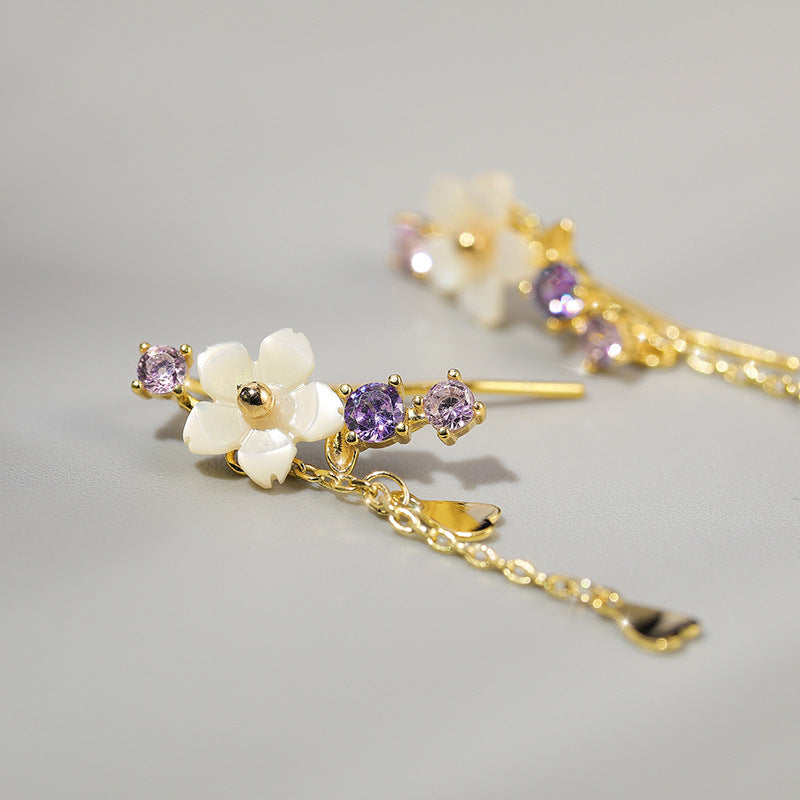 Natural Shell Floral Earrings For Women