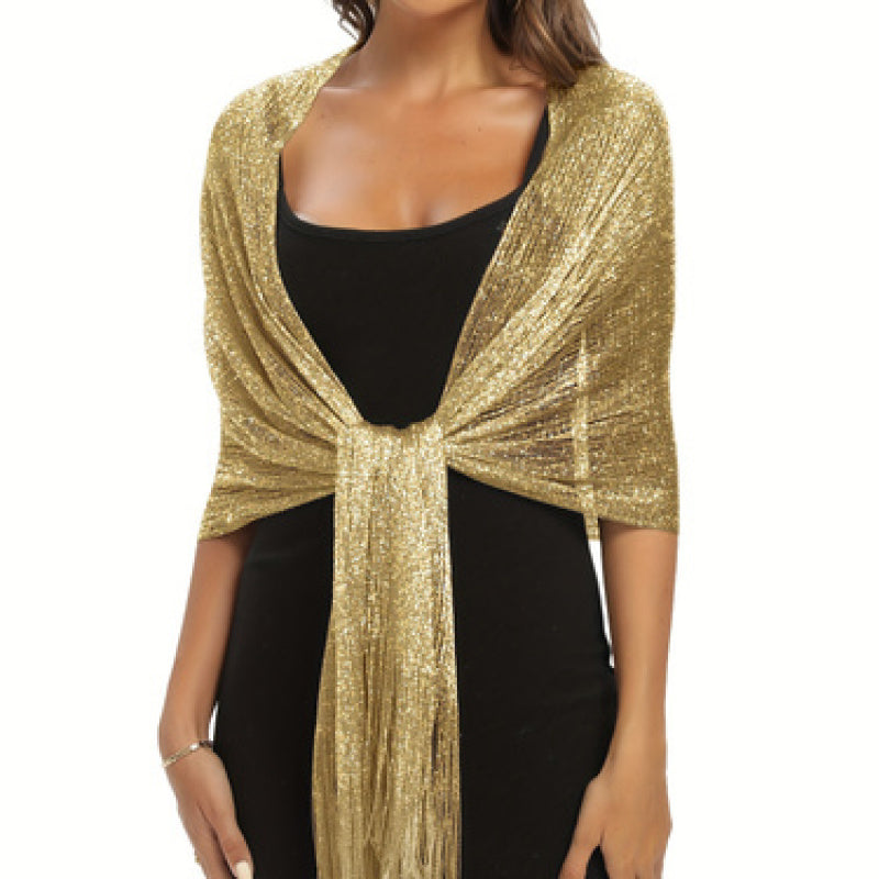 Elegant Golden and Silvery Shawl