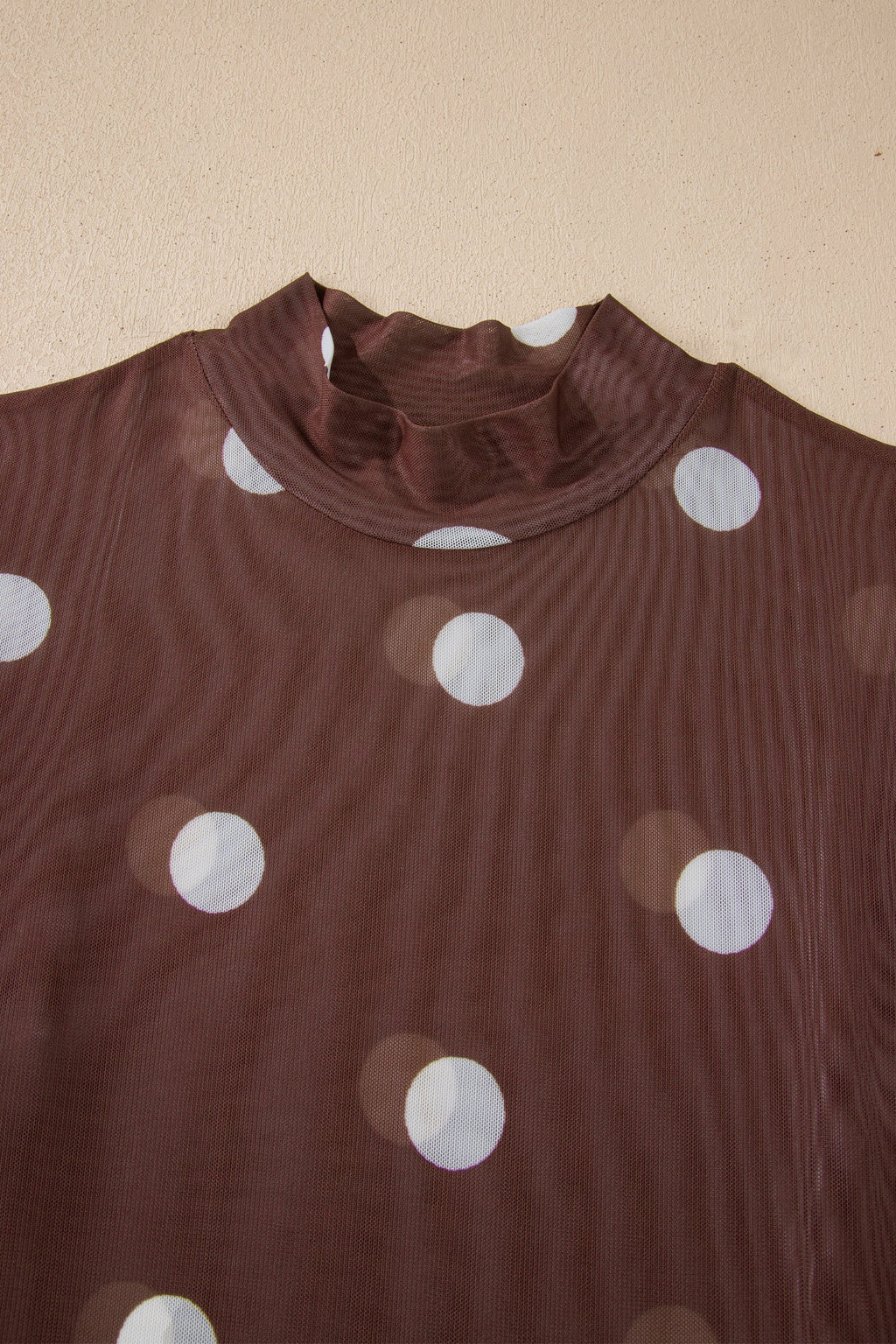 Vintage Polka Dot Mesh Long Sleeve Bodysuit