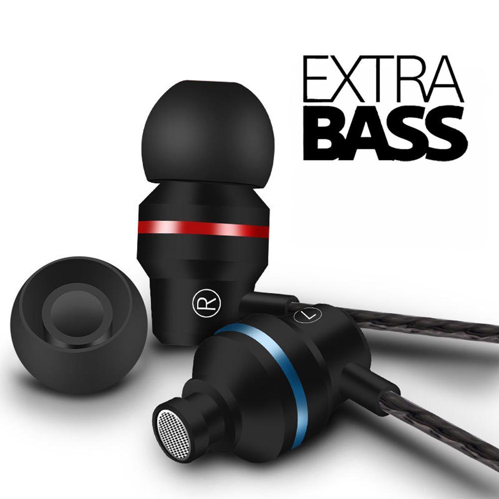 Wired in-ear headphones with metallic finish and silicone earbuds in multiple color options