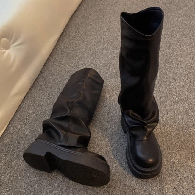 Women’s Platform Dress Boots – British Style Autumn/Winter