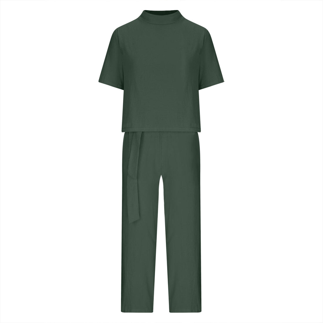 Women's Round Neck 3/4 Sleeve Top and Wide Leg Pant Set - Image 11