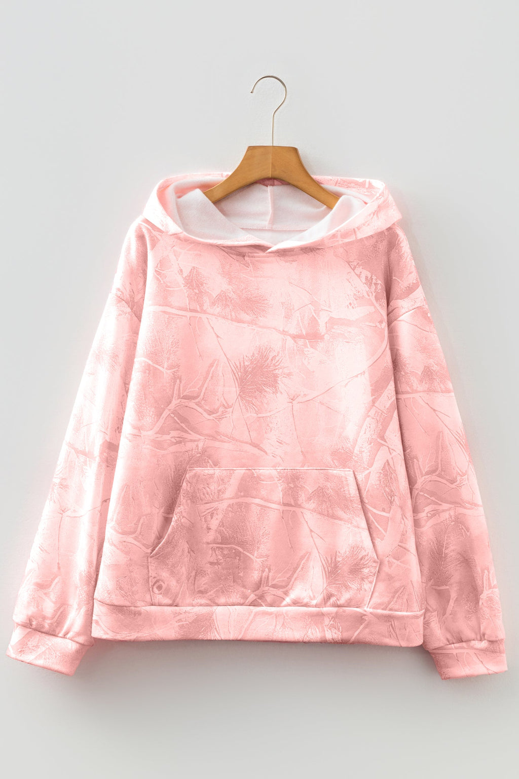 Light Pink Camo Woodland Oversized Sporty Hoodie