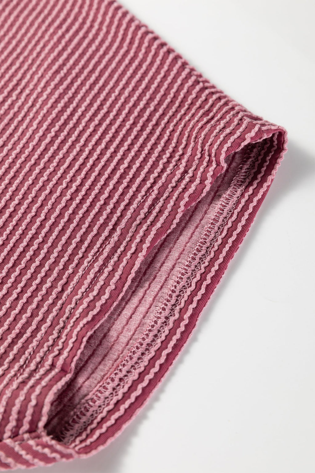 Dark Grey Twisted Ribbed High Neck Tee & Wide Leg Pant Set