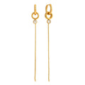 Elegant 18K Gold Tassel Drop Earrings with Cubic Zirconia