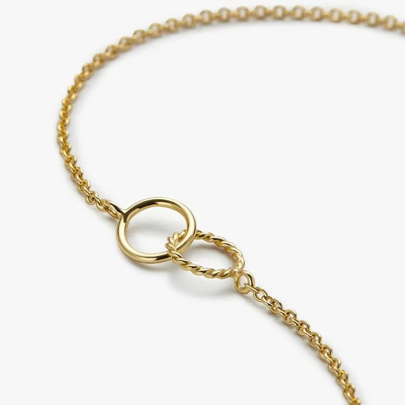 Fashionable And Personalized Round Double-ring Pendant