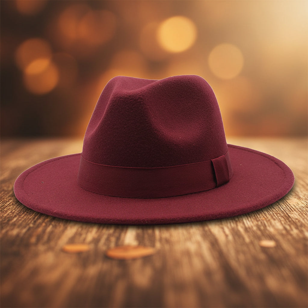 Wide Brim Bell Crown Felt Hat – Unisex Minimalist Sun Hat