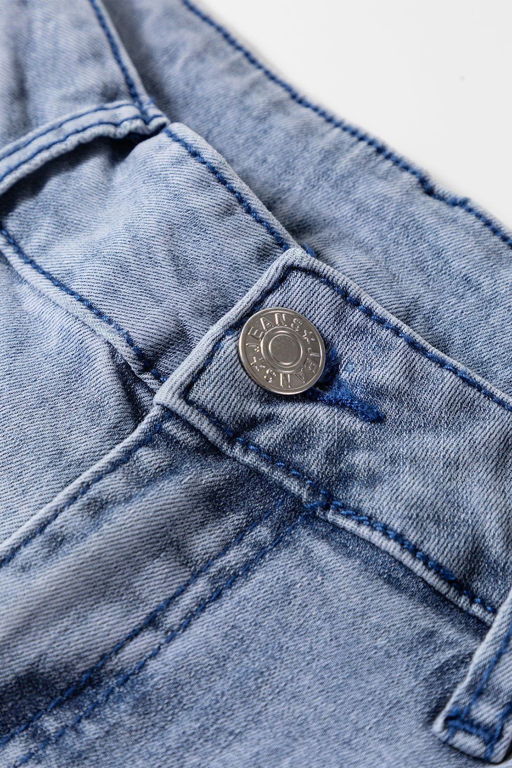 Dirty blue High Waist Button Zip Fly Bell Bottom Jeans