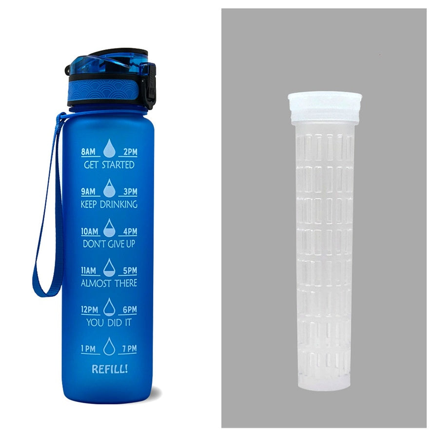 1L Motivational Tritan Water Bottle with Time Marker & Leakproof Lid