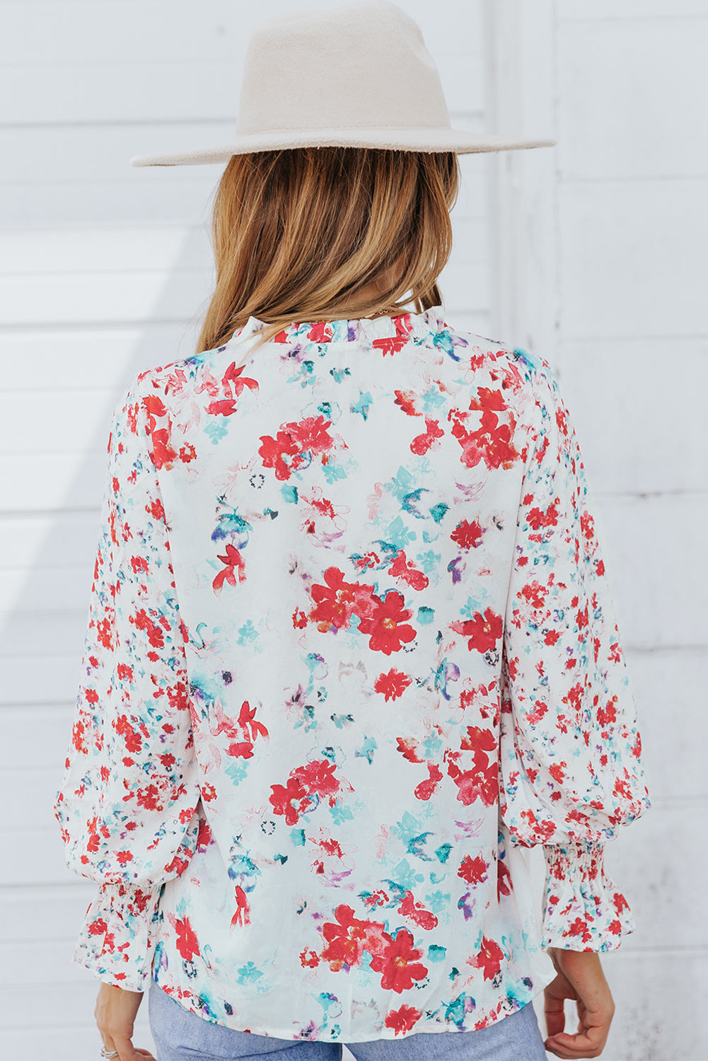 Yellow Cakewalk Floral Smocked Blouse with Long Sleeves - Image 11