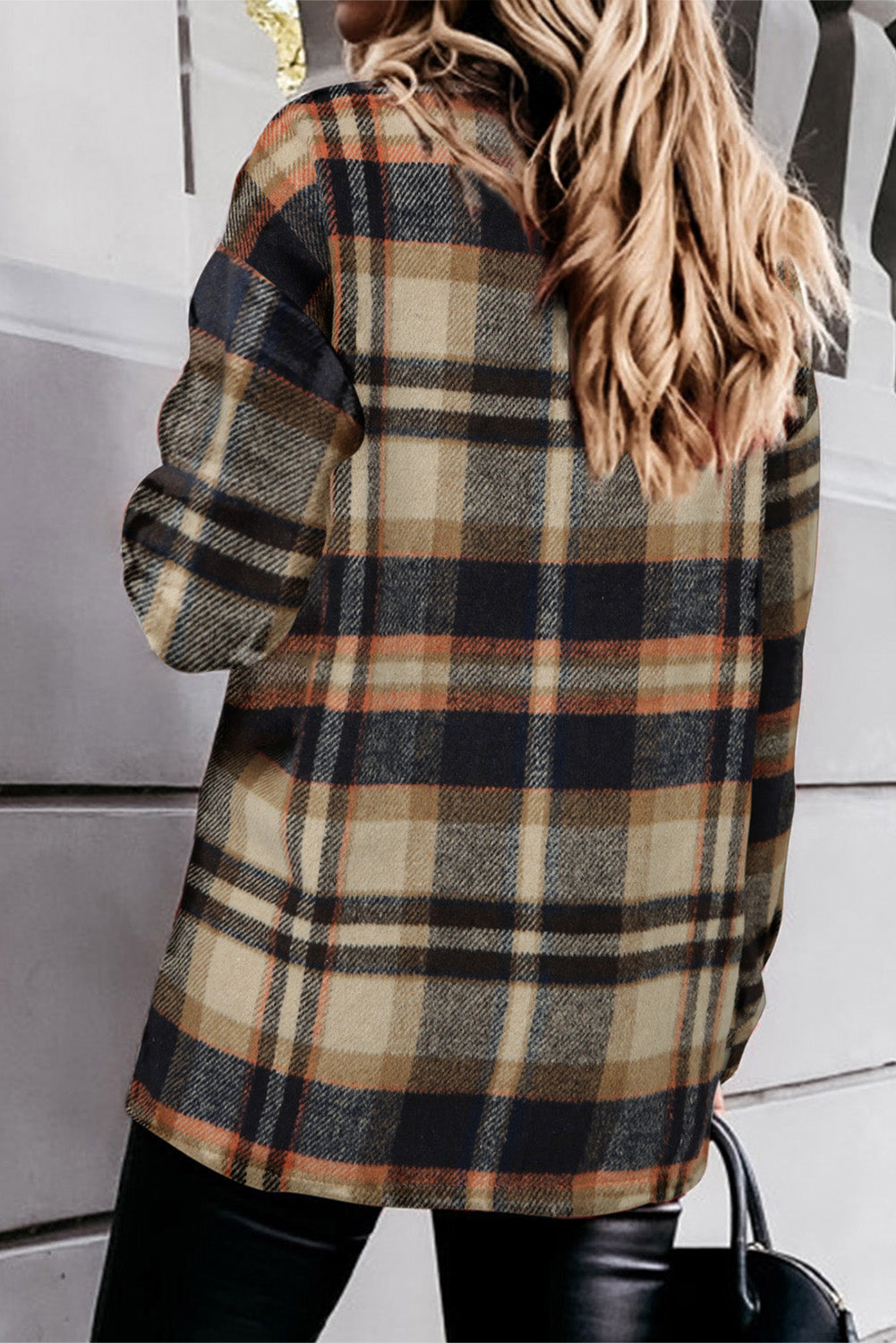 Brown Plaid Flannel Shacket | Button-Up Long Sleeve