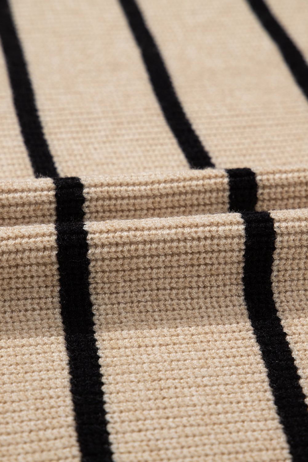 Stripe Shawl Neck Pocketed Open Cardigan