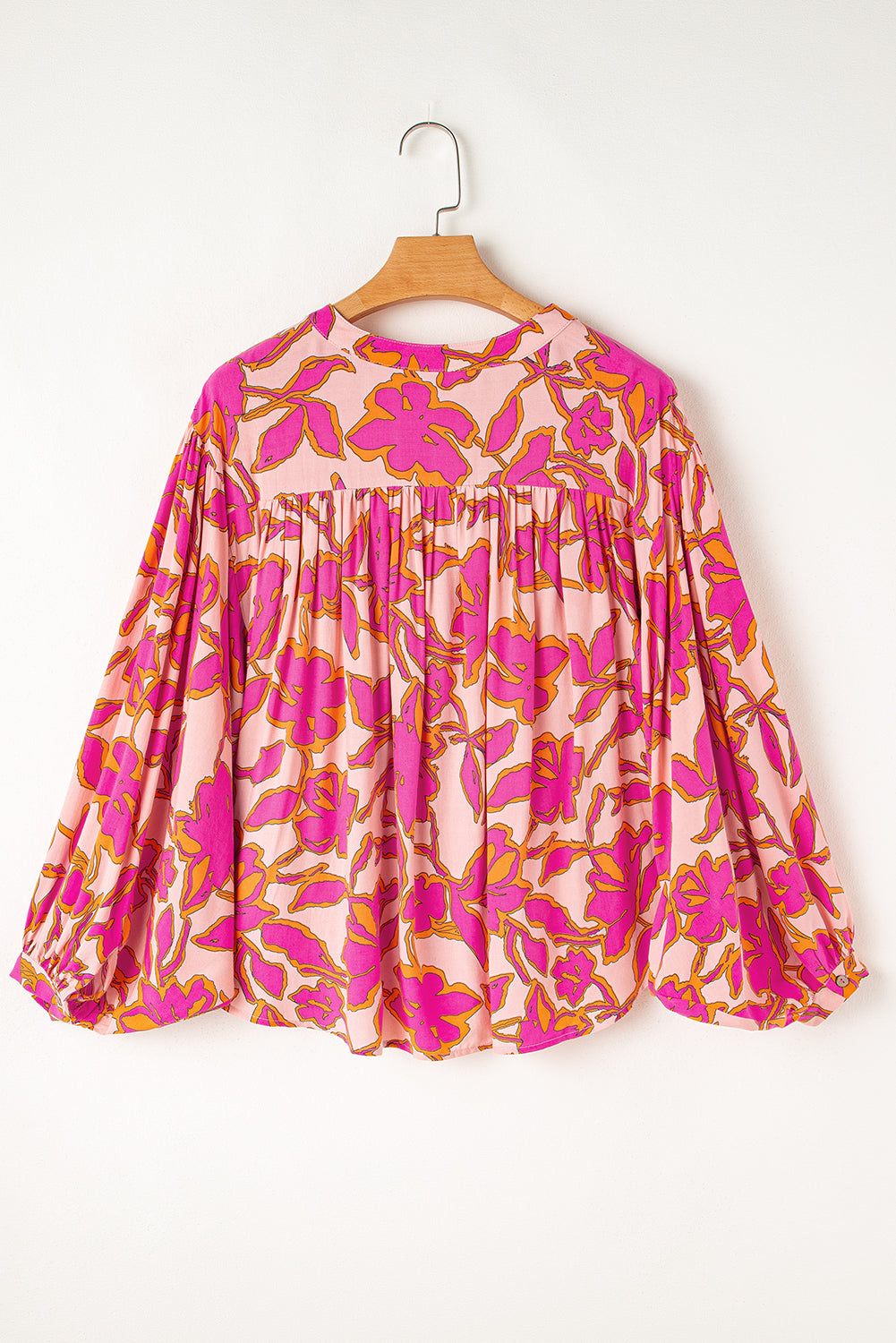 Floral Batwing Sleeve Button-Up Shirt