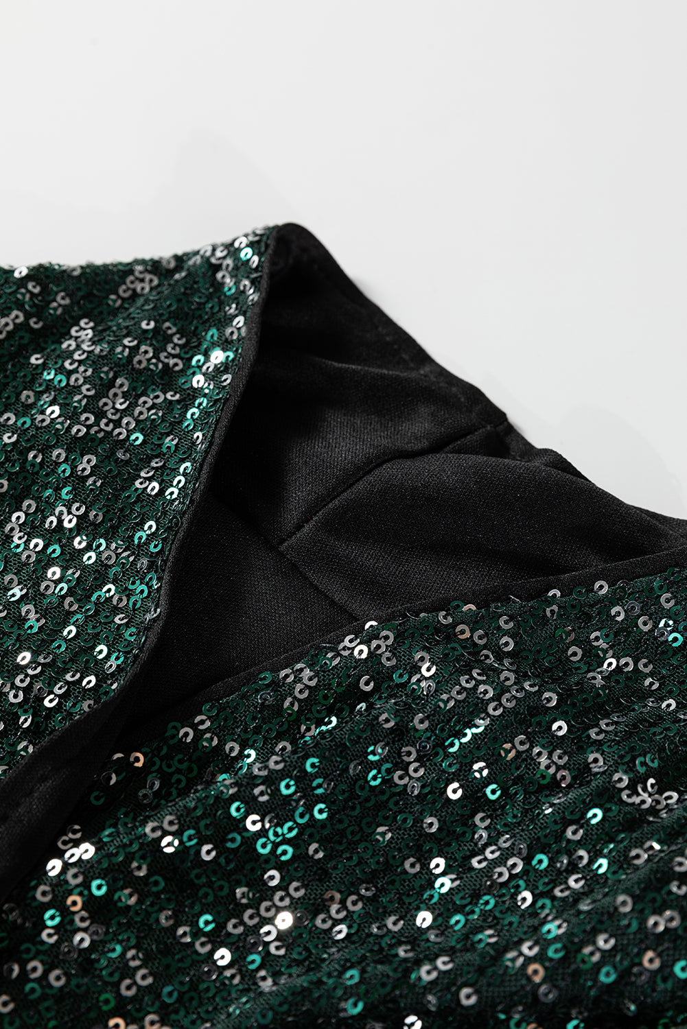 Sequin Open-Front Long Sleeve Cardigan