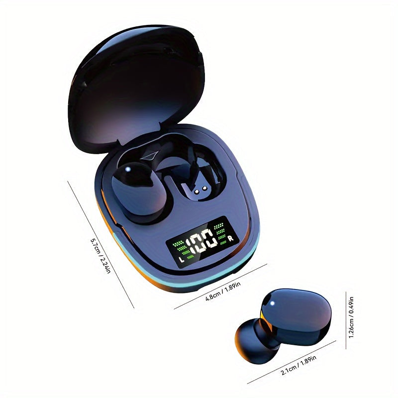 Wireless Earbuds Stereo Bass Mic LED Display