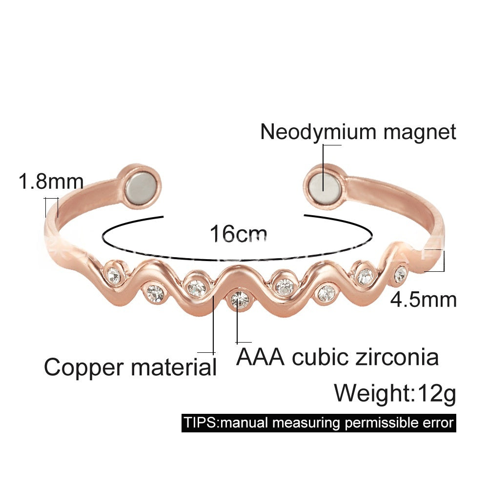 Pure Red Copper Bracelet Simple Purple Copper Design