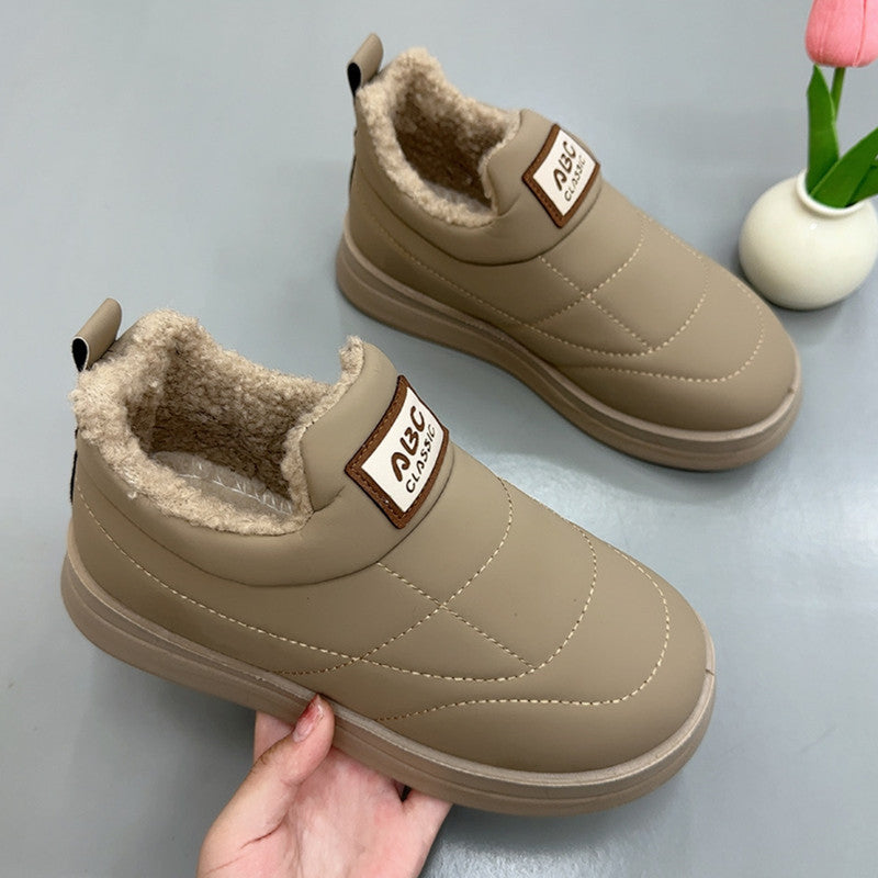 Women's Black Quilted Winter Slip-On Shoes with Plush Lining - Image 6
