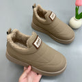 Women's Black Quilted Winter Slip-On Shoes with Plush Lining - Image 6