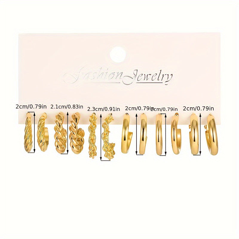 Modern Geometric Square Earrings Set – Minimalist Metal Jewelry