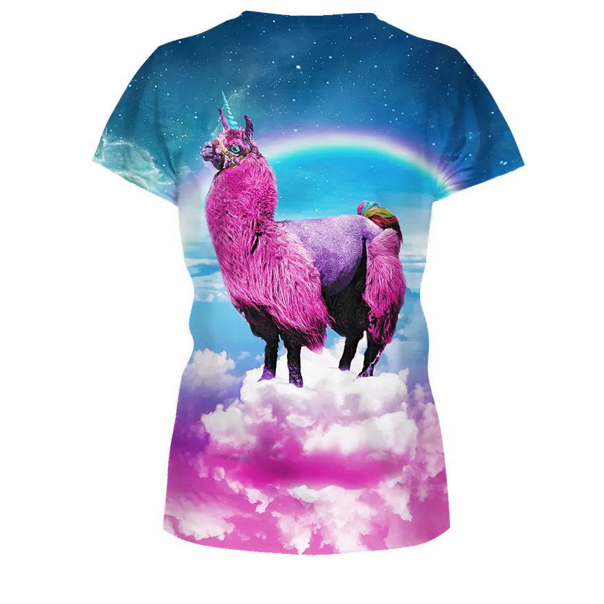 3D Printed Short Sleeve Round Neck Women's T-Shirt