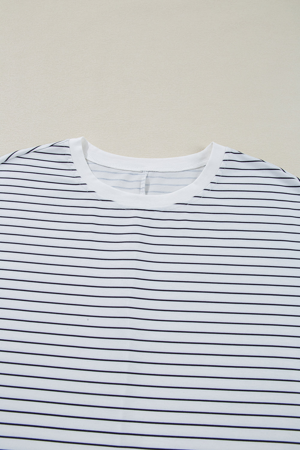 Women's Striped Cotton Mini Dress: Casual Round Neck Short Sleeve
