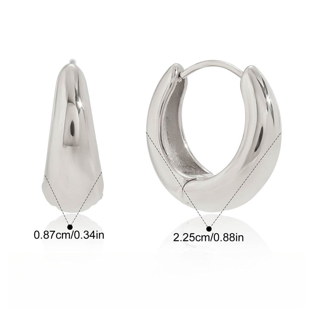 18K Gold Hoop Earrings with Engraved Inner Wall Detail