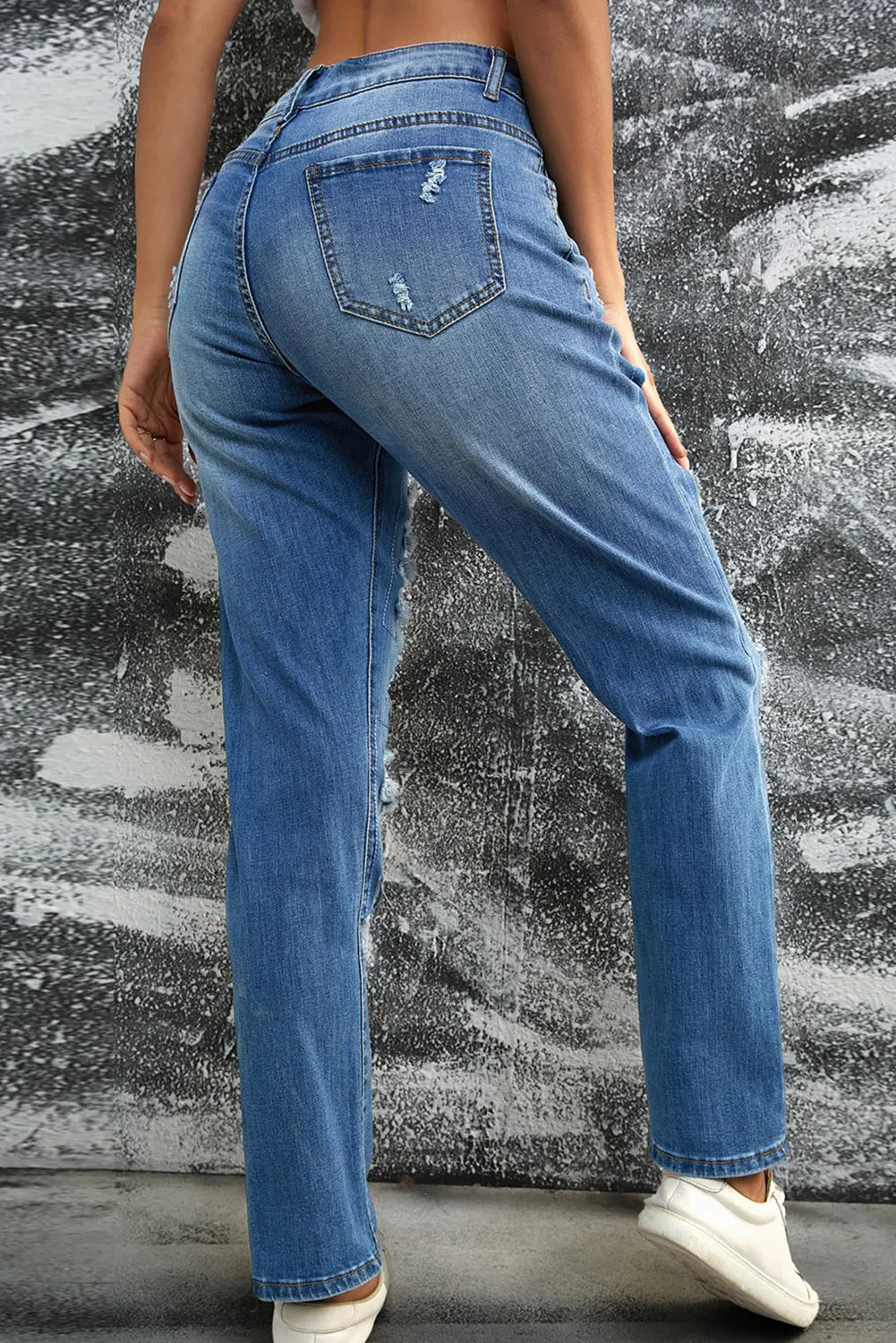 Distressed Sequin Pumpkin Jeans