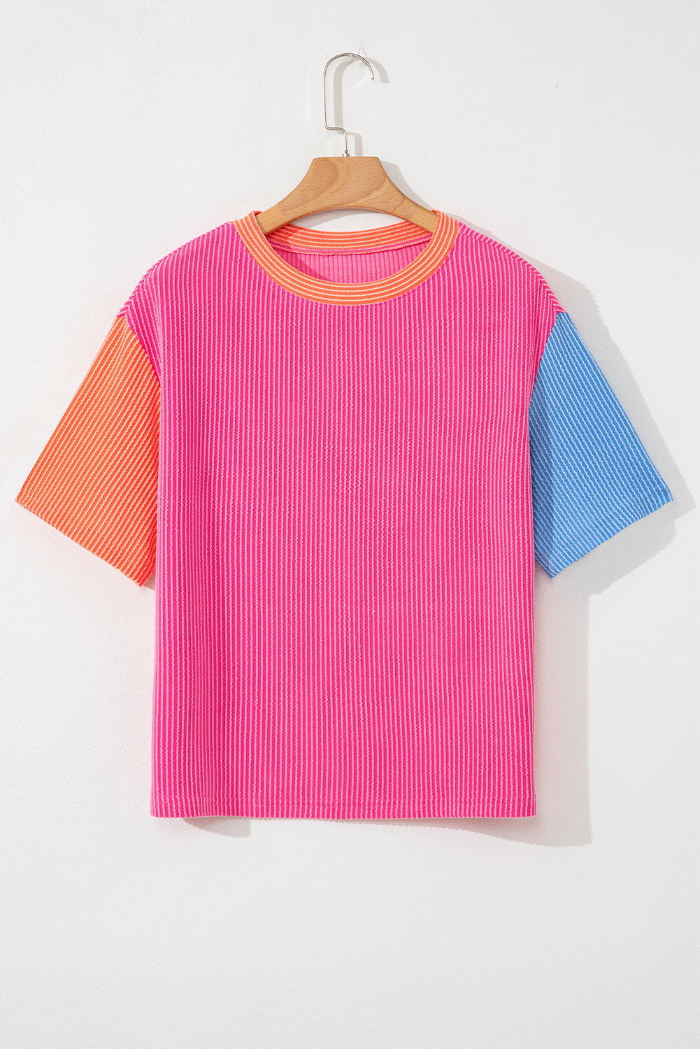 112 Multicolour Corded Colorblock Crewneck Tee