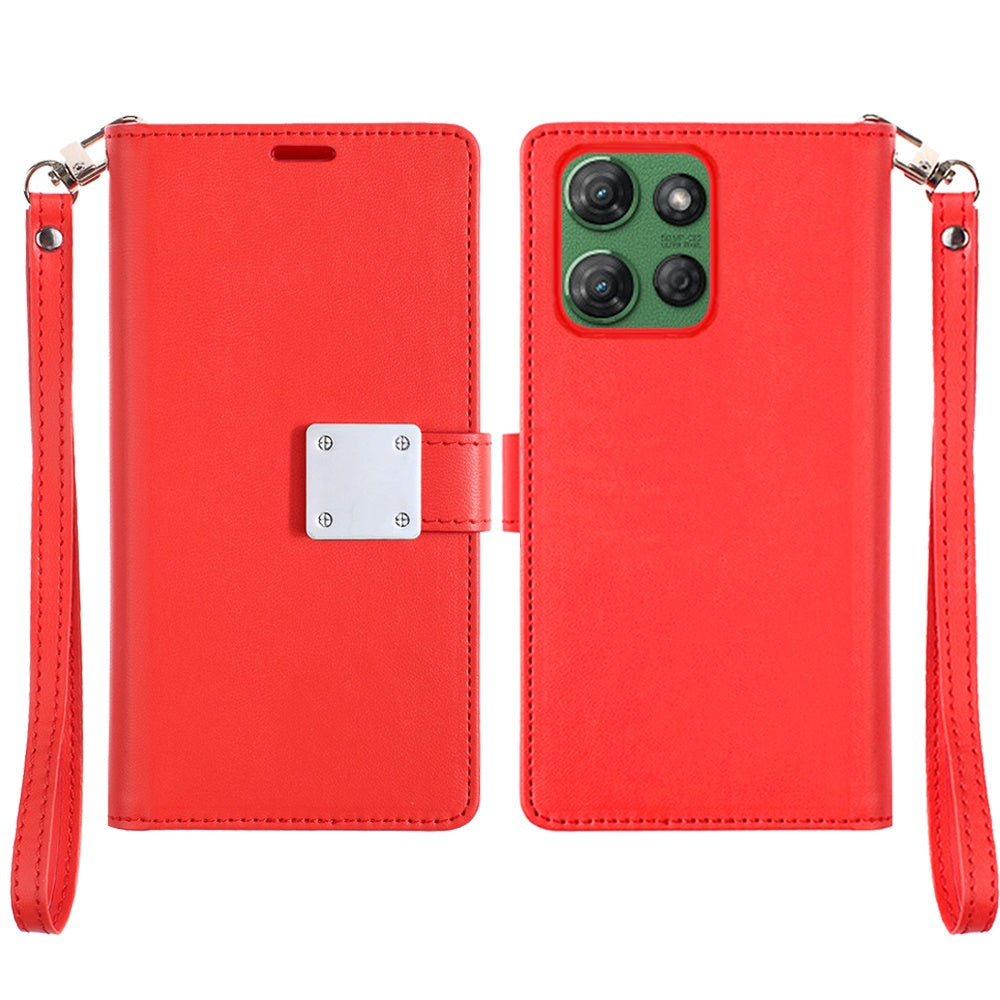 Moto G Power 5G 2025 PU Leather Wallet Case with Card Holder