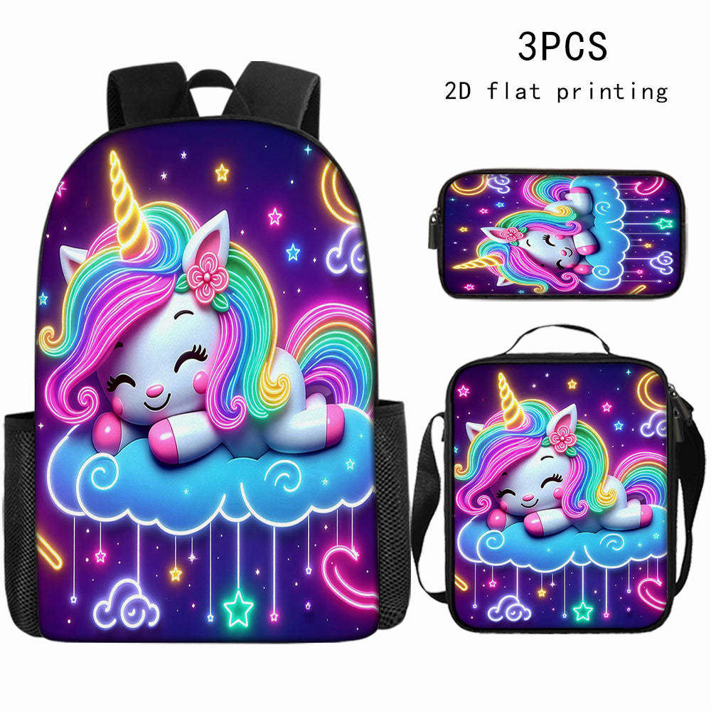Trendy Unicorn Backpack Dreamy Neon Style Large Capacity