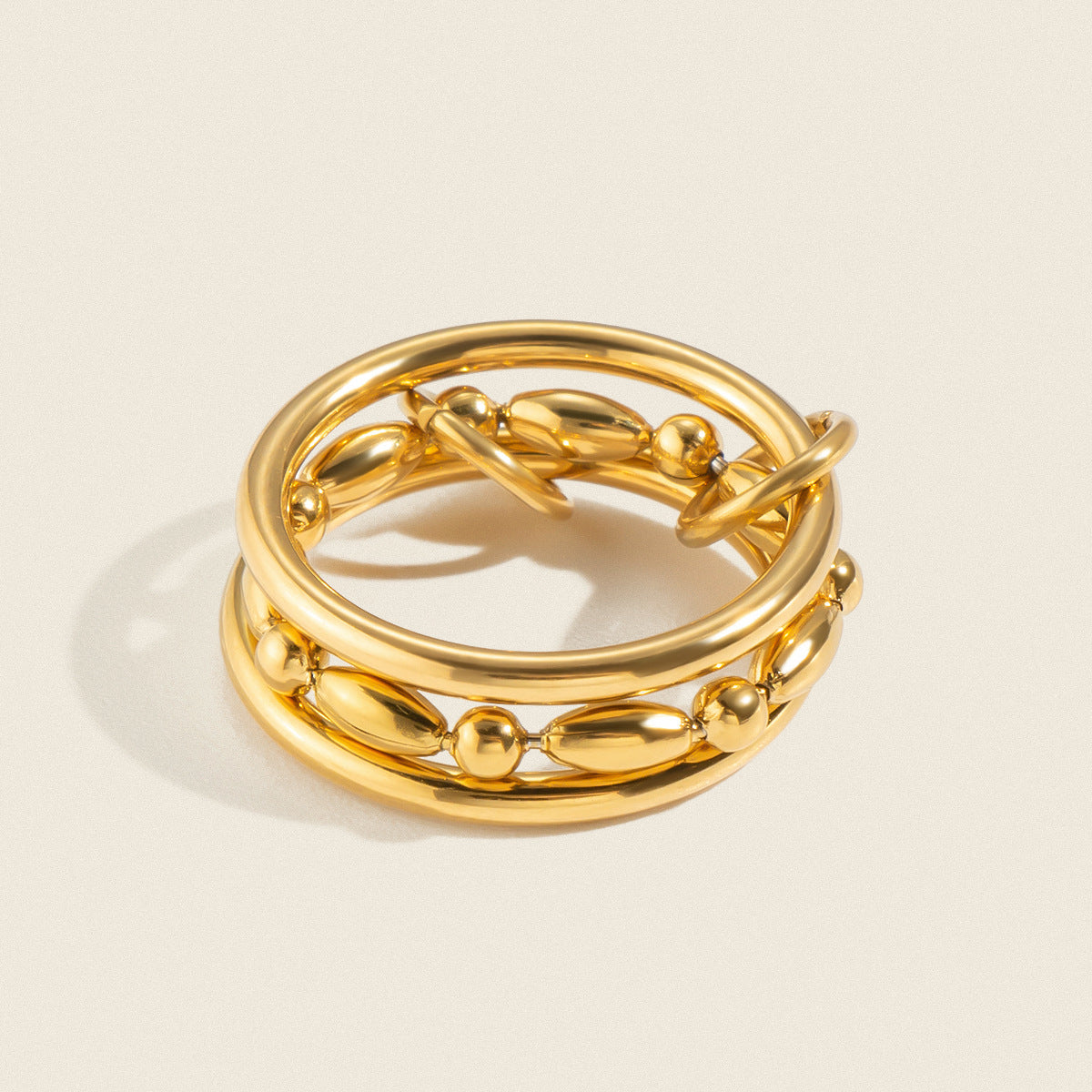 Womens Stainless Steel Multi-link Ring