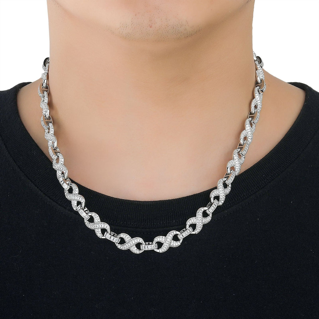 Geometric Cuban Link Chain Necklace and Bracelet Unisex Jewelry