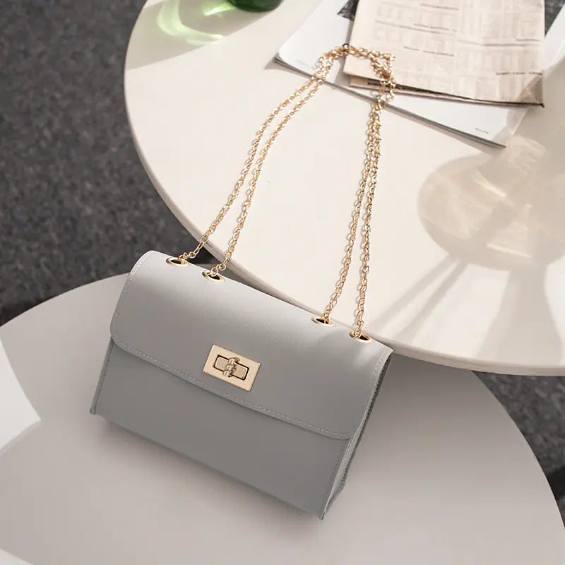Women's Chain Strap Shoulder Bag Small Square PU Leather Purse - Image 8
