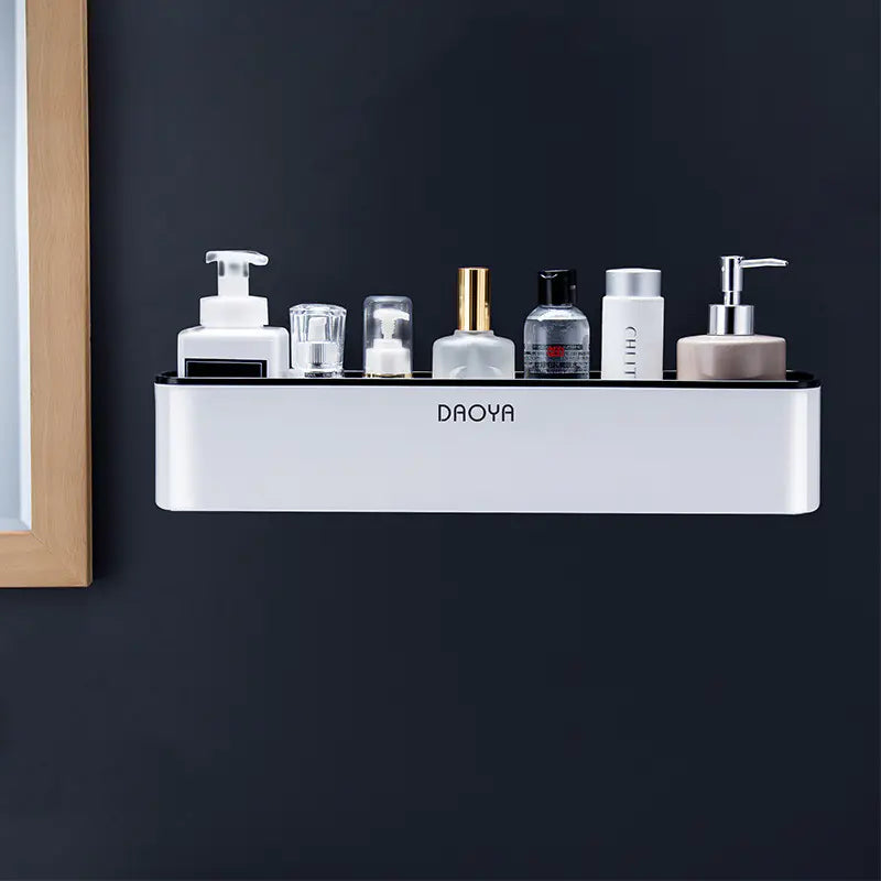 Wall-Mounted Bathroom Storage Rack Without Drilling