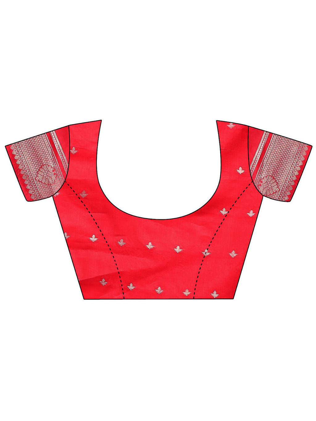 Red and White Linen Cotton Saree with Blouse Piece