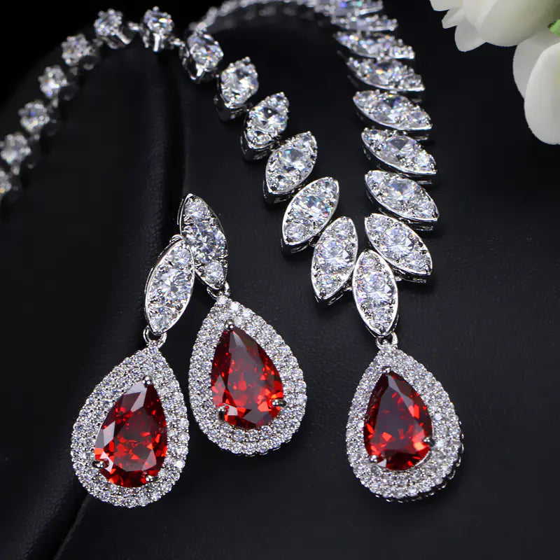 Bridal Jewelry Set - Korean Style Necklace and Earrings