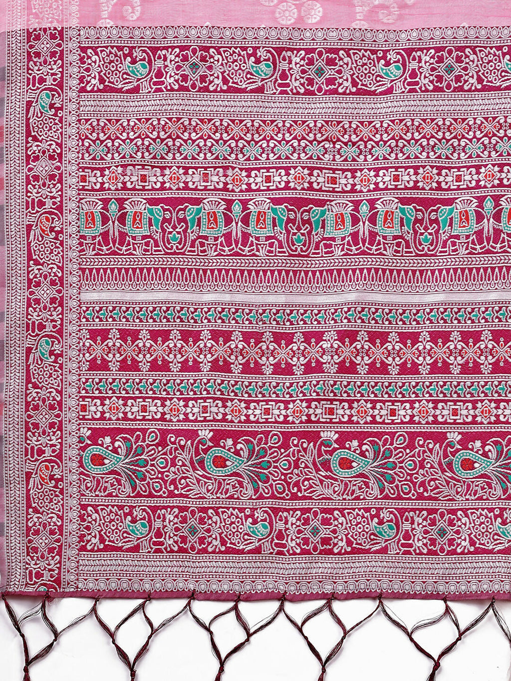 Pink Linen Cotton Saree - Comfortable Ethnic Wear