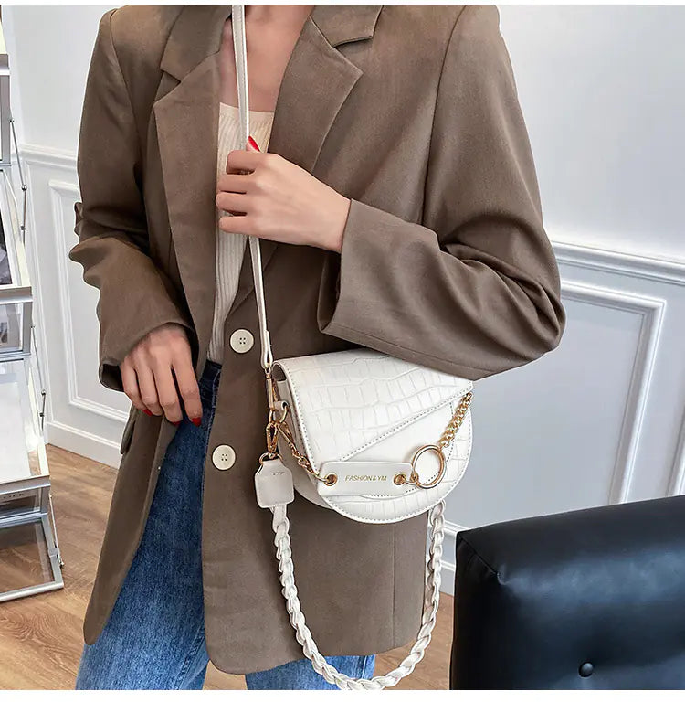 Soft Leather Saddle Messenger Bag - Versatile Shoulder Bag