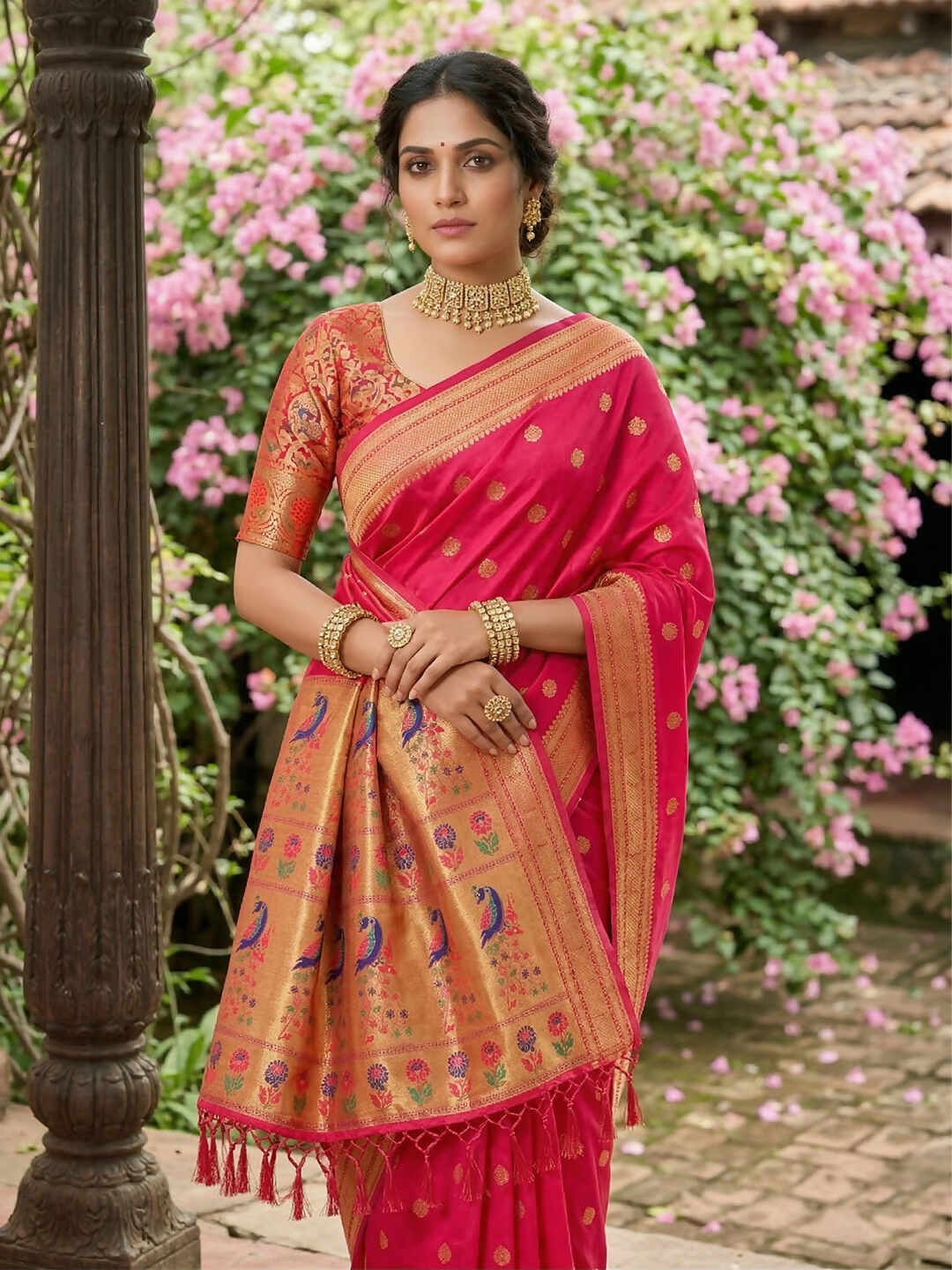 Light Pink Soft Silk Saree with Matching Blouse Piece