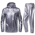 CAMEL CROWN Weight Loss Sweat Suit Heavy Duty Sweat Sauna Suit for Men Women Exercise Gym Suit for Fitness Grey Medium