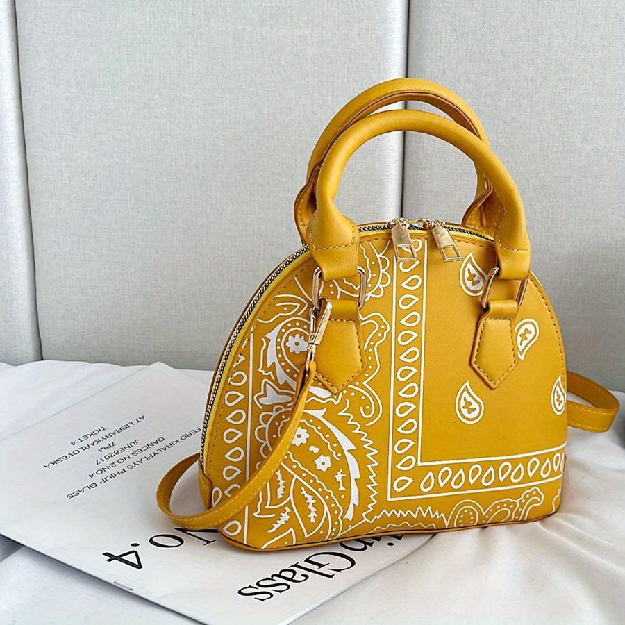 Chic Colorful Printed Mini Shell Crossbody Bag for Her